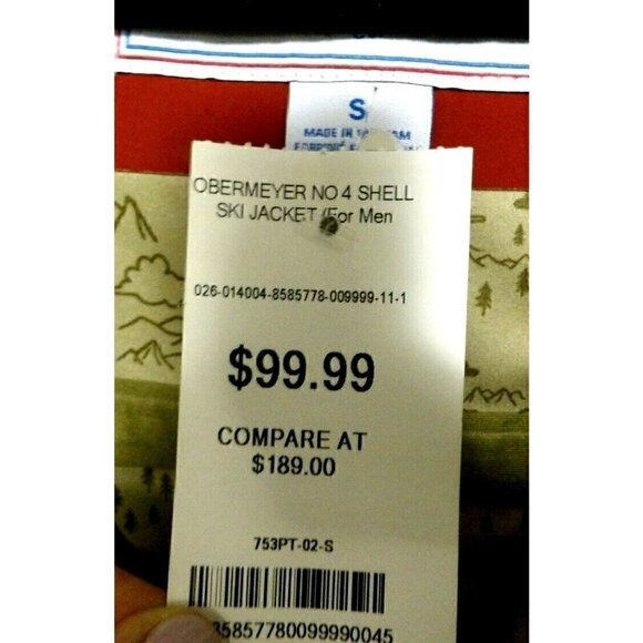 OBERMEYER No4 Shell Ski Jacket for men burnt orange color 100% nylon size S, NEW - Picture 5 of 5